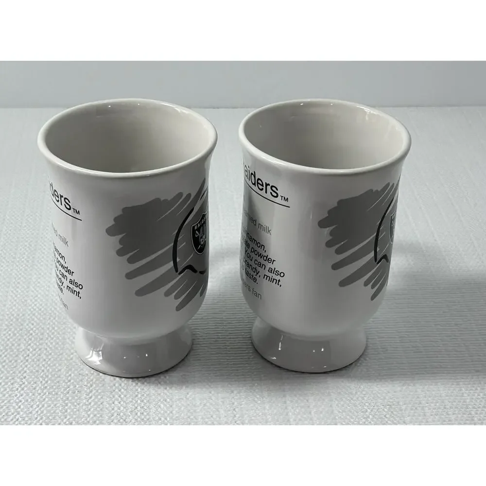 NFL Oakland Raiders‎ - 10oz Expresso Cafe - Ceramic Cup - Mug, (Set of 2)
